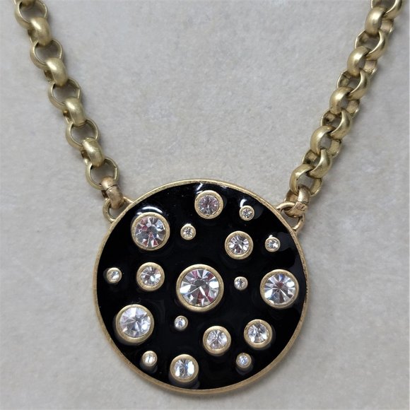 Enameled Rhinestone Necklace by Kiam Family Gold - Picture 5 of 10
